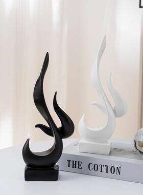 现代创意火焰小号树脂摆件家居客厅酒柜电视柜玄关桌面工艺品装饰