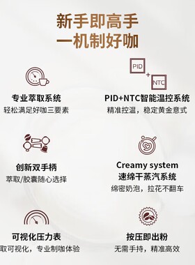 飞利浦咖啡机PSA2218胶囊小型家用现磨研磨一体意式半自动双子星