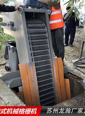 回转式齿耙格栅除污机 龙瀚打捞垃圾全不锈钢SUS304材质