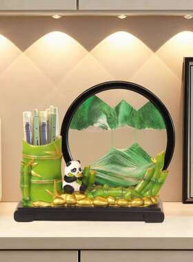 新款家居装饰创意沙漏摆件高级感摆台客厅办公桌面收纳笔筒流沙画