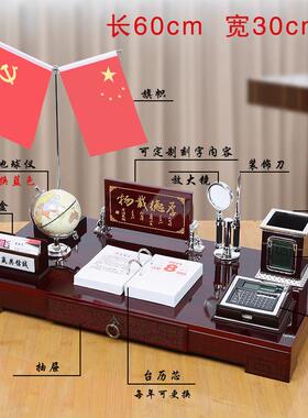 老板办公桌摆件高端大气办公室桌面上装饰品摆件高档创意文台笔筒