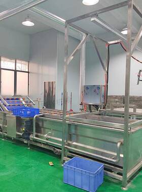 铭得竹笋清洗机大型蔬菜海鲜气泡喷淋清洗机农作物果蔬清洗设备