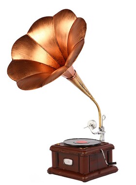 复古留声机欧式摆件 留声机装饰铁艺唱片机模型工艺品家居摆件
