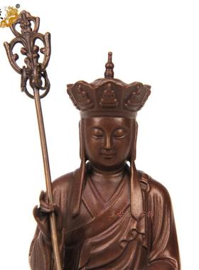 高档古坐意家 铜地藏王菩萨佛像摆件铜九华山地藏像居车载真菩萨