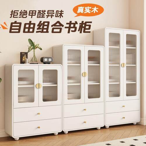 厅实防木儿童书柜落组地带门书架NOJ尘收纳储物柜客合展示柜置物 - 图0