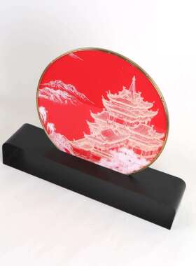 新中玄式金亚克力圆形店属屏风摆件样板房关酒大堂售MC-TY-50楼处