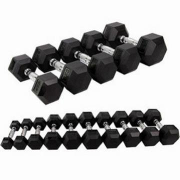 Fitness equipment hexagonal fixed dumbbell men's fitness home gym commercial rubberized dumbbell set