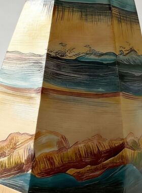 实木山水画创意摆件新中式艺术客厅玄关办公室桌面酒柜美学装饰品