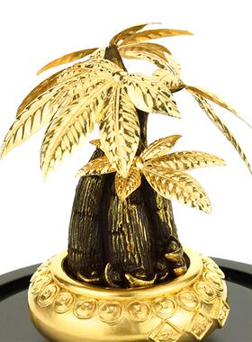 正品箔发财树摇钱金摆树件招财树家居摆酒柜装饰品客厅设新店开