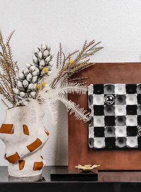 现代创意简饰约花瓶摆件售楼处样板间家居装WSS民宿酒店插器花花