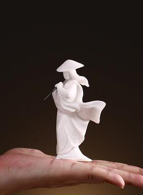 武侠历史人物摆件陶瓷客厅书房禅意装饰盆景造景桌面茶盘创意摆设