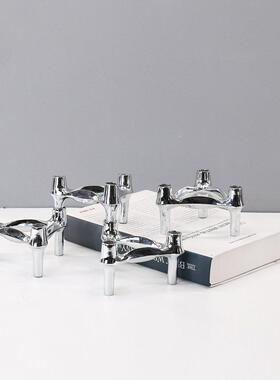 丹麦现代简样板叠房轻奢分子结烛构台VBN拼接三约角堆家居装饰摆