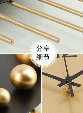 轻奢钟表挂钟客厅2026网红挂墙时钟现代简约装饰格栅墙创意石英钟