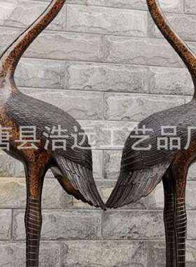 厂家铸造纯铜天鹅动物雕塑鹤登龟铜摆件园林景观铜仙鹤丹顶鹤