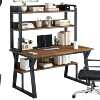 Computer desk desktop desk bookshelf all-in-one learning desk home small apartment simple hole board desk