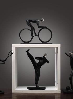 新款直销北欧简约现代黑色运动人物模型摆件家居装饰品书房客厅个