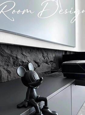 ins家居轻奢装饰品米奇客厅饭厅摆件米老鼠坐姿玄关酒柜公仔卡通