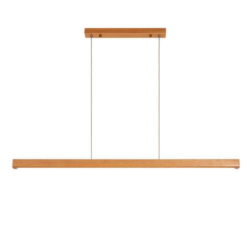 原木风餐厅吊灯简约胡桃木新中式茶室灯一字长条吧台餐桌灯具L335 - 图3