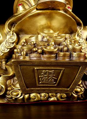 纯铜金蟾摆件 日进斗金七星金蟾聚宝盆收银台办公室金属工艺品