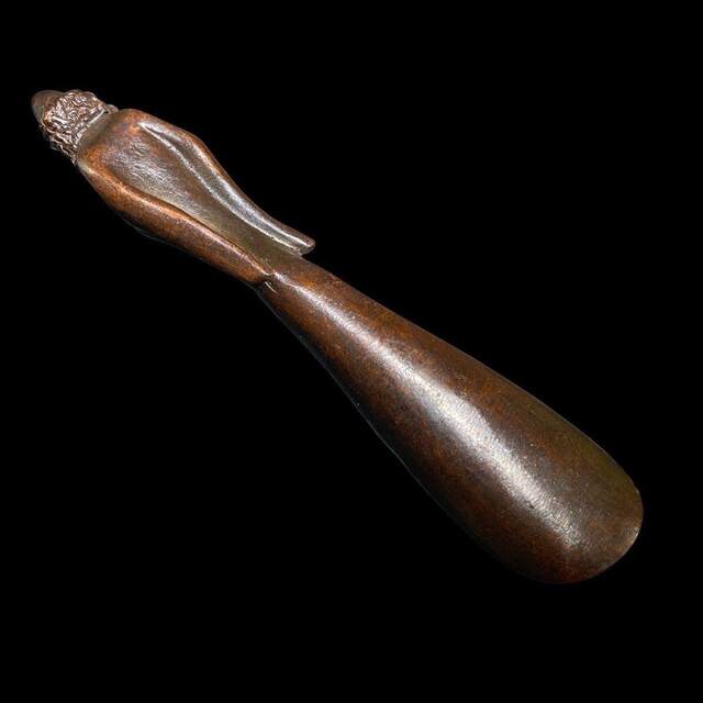 Ancient style Bodhidharma enlightenment tea art tea ceremony copper utensils tea shovel antique pulp tea shovel small ornaments carved hand antique