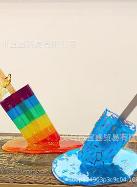 跨境外贸棒冰融化树脂摆件树脂工艺品夏天酷爽棒冰居家装饰