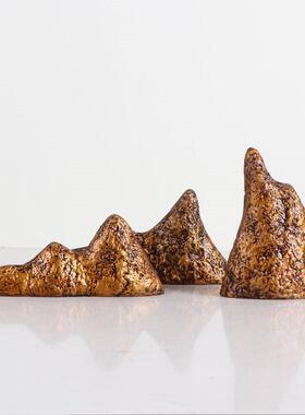 新中式假山意境板家居装饰摆件售房楼处玄MC-TY-48桌面摆场软关装