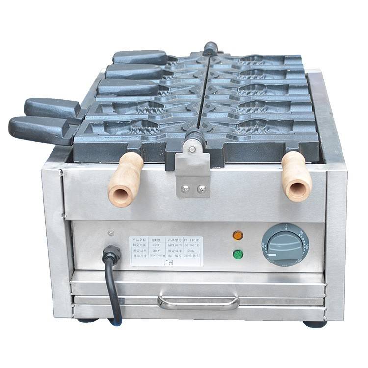 Jieyi single plate small fish cake machine commercial opening electric taiyaki double plate five fish pancake machine ice cream fish cake machine