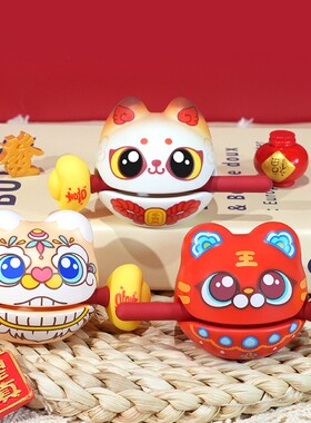 福运咚咚木鱼桌面摆件工位装饰情绪稳定解压春节马年招财吉祥物