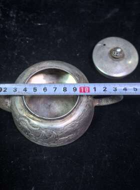 仿古纯铜做旧茶壶精品鸳鸯茶壶摆件工艺品