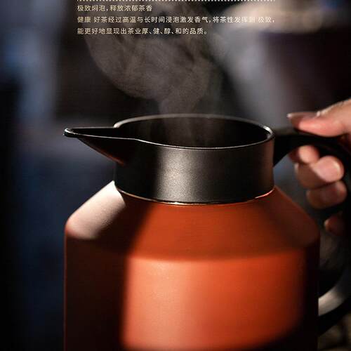 保温茶壶茶仓316不锈钢内胆橙色泡茶壶老白茶焖茶壶 带温度显示器 - 图3