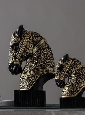 欧洲创意吉祥物马头马成功装饰家具办公家居桌面工艺品陈设