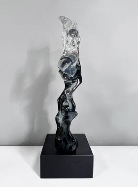 件现代抽象客厅玄关样板品间太湖石透明脂摆装30饰树电视柜盆景