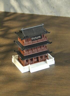 宫殿亭古建筑亭彷古鱼缸假山园林景观装饰中国风装饰水陆水池装饰