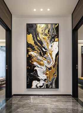 轻奢门厅装饰画、高端水晶钻石挂画、现代简约客厅过道背景墙壁画