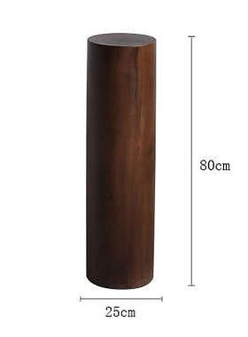 风雕塑木墩摆件台宿家居子民侘日式圆形古风落地底座实木中寂香樟