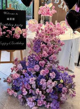 排仿真花舞台桌婚礼橱窗挂花婚假花宴高级订瀑布陈花生日挂饰花美