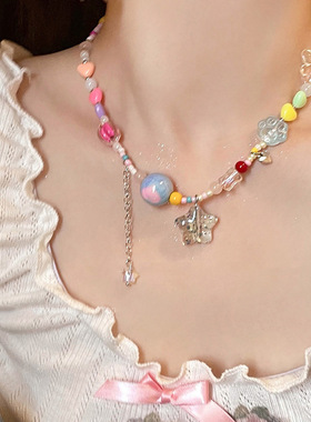 多巴胺串珠项链小众设计高级项链