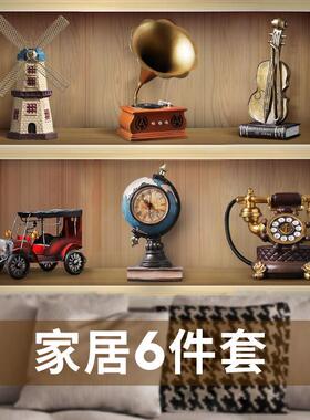 覆古怀旧小摆件咖啡厅老物件美式客厅酒柜家居装饰品书架摆设