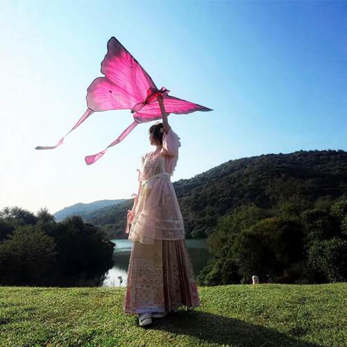 蝴蝶风筝拍照道具大人专用女生手持纸鸢春游网红氛围感出片神器 - 图1