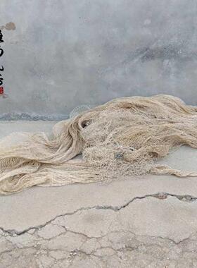 老式捕鱼工具复古怀旧民俗老物件杂项摆件鱼叉渔网木渔船鱼篓蓑衣