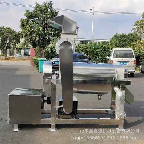 大型生姜破碎打汁机渣汁分离杨梅桃去核打浆机工业螺旋榨汁机 - 图0