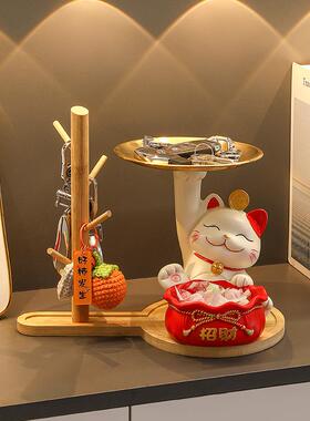 平安喜乐家居客厅酒柜玄关装饰摆件招财猫入户收纳装饰品乔迁送礼
