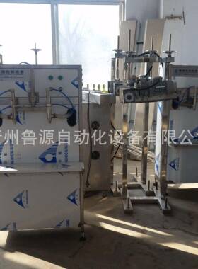 鲁源2头半自动定量灌装机5升内油类灌装机洗衣液灌装机青州灌装