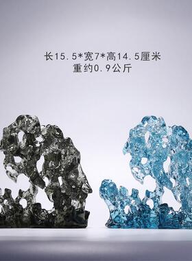 琉璃山水摆件中式文房笔山笔搁香插太湖石镇纸书房装饰宋式笔山