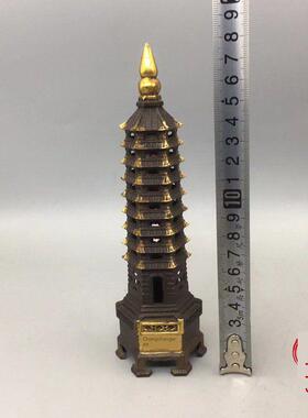 古玩古物纯铜文昌塔饰品铜鎏金十三层九层七层办公书房