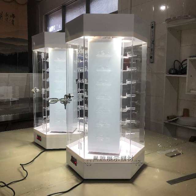 Glasses display cabinet sunglasses sunglasses display rack rotating booth with light dustproof shelves transparent acrylic display cabinet
