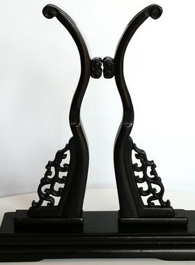 现货团扇底托实木宫扇架子扇子支架展示架高档苏扇画扇摆放展架