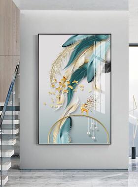现代简约客厅装饰画单幅进门玄关走廊挂画竖版餐厅墙壁画单独一副