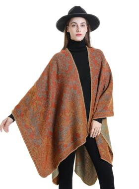 Imitation cashmere cape, cashew flower scarf, women's warm