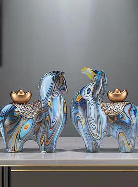 彩色ZZR/722S上马有钱马摆高档件办室装饰品玄关客厅电视柜乔迁开